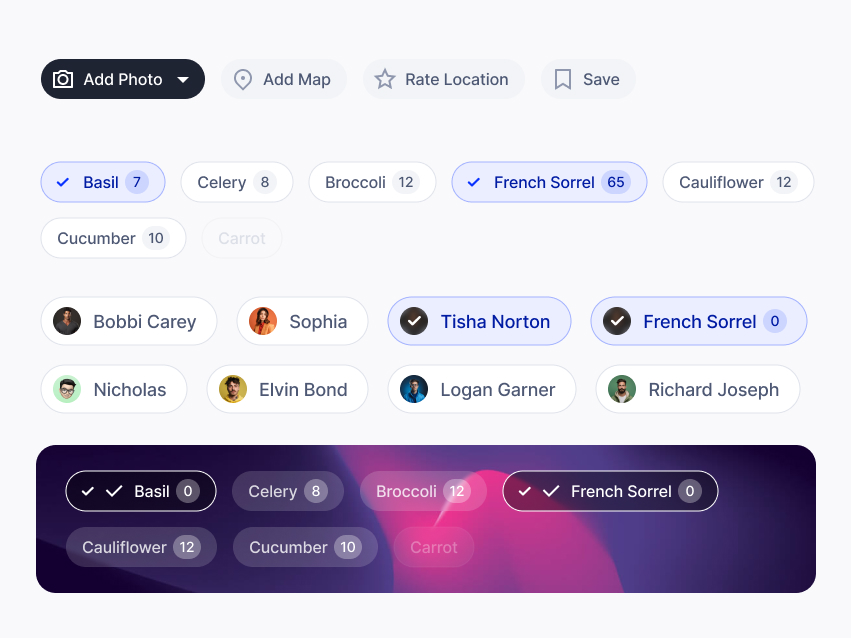 Chips components in full working State — Figma component